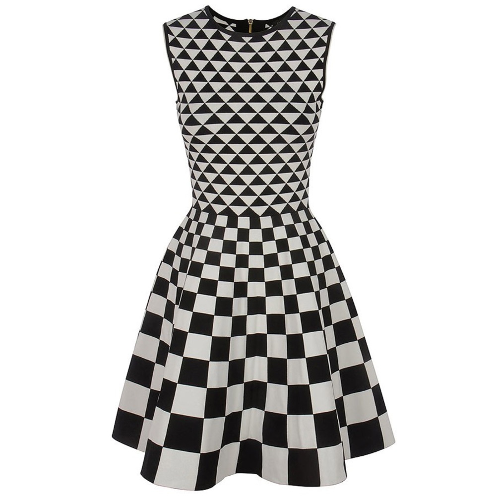 Ted Baker Lowrel Monochrome Jacquard Dress, Black